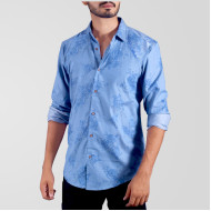Shirt Blue Floral Print 